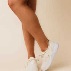 Lucy Avenue Luley Lace Up Sneakers Light Taupe