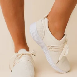 Lucy Avenue Luley Lace Up Sneakers Light Taupe