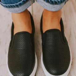 Perforated Sneakers Black Shoes