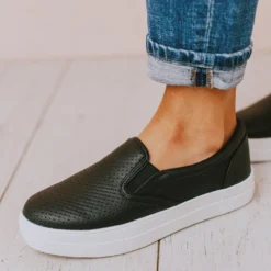 Perforated Sneakers Black Shoes