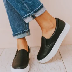 Perforated Sneakers Black Shoes