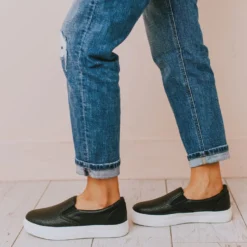 Perforated Sneakers Black Shoes