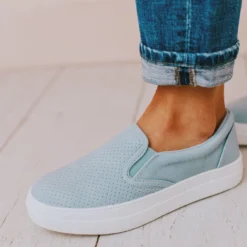 Perforated Sneakers Blue Shoes