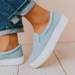 Perforated Sneakers Blue Shoes