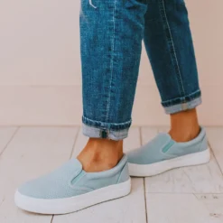 Perforated Sneakers Blue Shoes