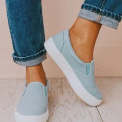 Perforated Sneakers Blue Shoes