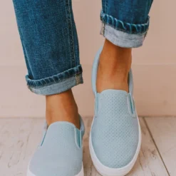 Perforated Sneakers Blue Shoes
