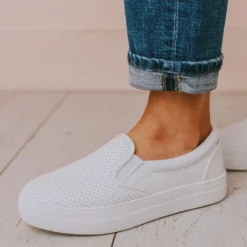 Perforated Sneakers White Shoes