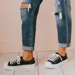 Fortune Dynamic Finlo Lace Up Sneakers Black Shoes