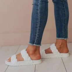 Cleo Two Braided Sandal White Sandals