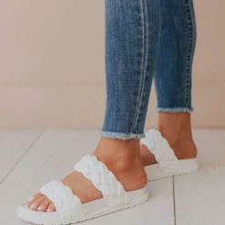 Cleo Two Braided Sandal White Sandals