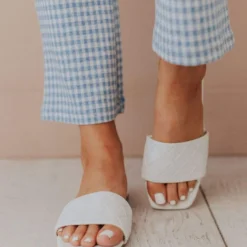 Shoes Weaved Band Sandal White