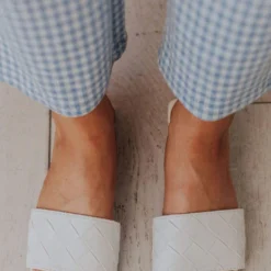 Shoes Weaved Band Sandal White