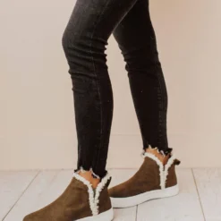 Booties Shoes Wilford Sherpa Sneakers Olive