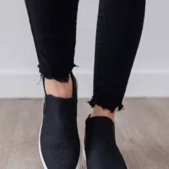 Wood Side Stretch Sneakers Black