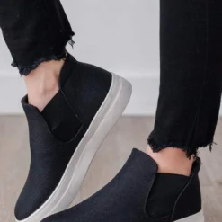 Wood Side Stretch Sneakers Black