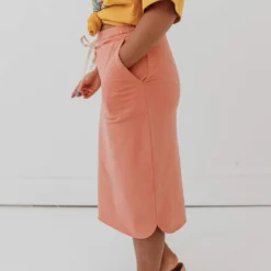 Vendor-unknown Beckie Pull-On Skirt Apricot Bottoms 9 Vendor-unknown Beckie Pull-On Skirt Apricot Bottoms