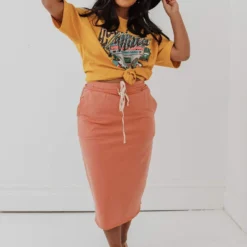 Vendor-unknown Beckie Pull-On Skirt Apricot Bottoms 8 Vendor-unknown Beckie Pull-On Skirt Apricot Bottoms