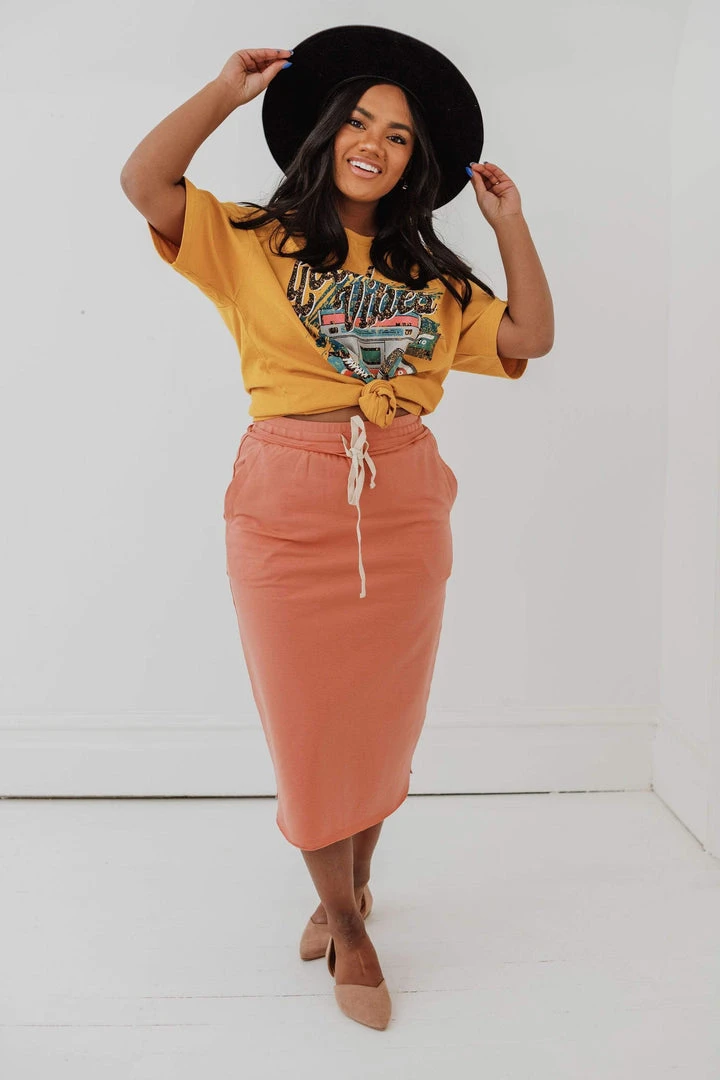 Vendor-unknown Beckie Pull-On Skirt Apricot Bottoms 4 Vendor-unknown Beckie Pull-On Skirt Apricot Bottoms