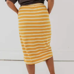 Vendor-unknown Bottoms Mackenzie Striped Pull-On Skirt Mustard 11 Vendor-unknown Bottoms Mackenzie Striped Pull-On Skirt Mustard