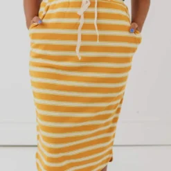 Vendor-unknown Bottoms Mackenzie Striped Pull-On Skirt Mustard