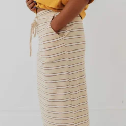 Vendor-unknown Bottoms Mackenzie Striped Pull-On Skirt Natural