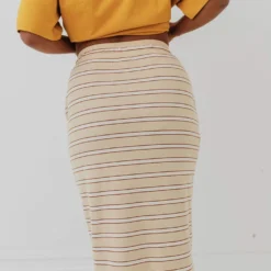 Vendor-unknown Bottoms Mackenzie Striped Pull-On Skirt Natural