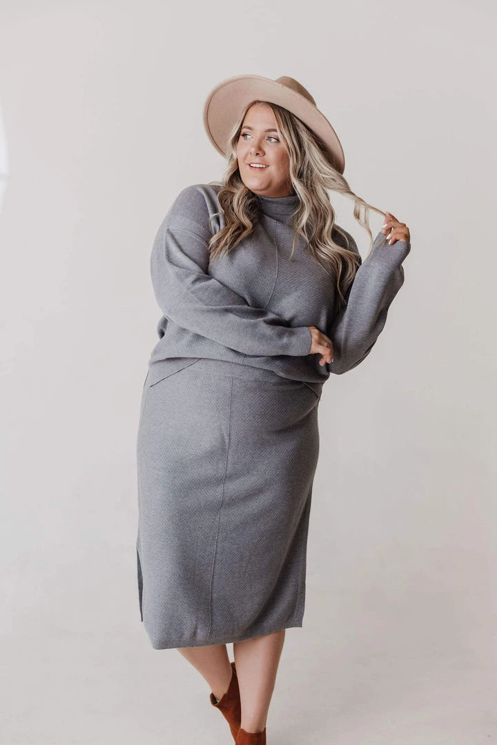 Vendor-unknown Plus Size Patty Sweater Skirt Grey 7 Vendor-unknown Plus Size Patty Sweater Skirt Grey