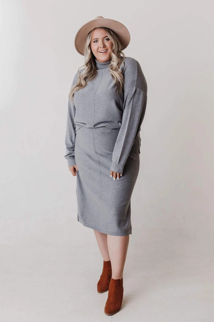 Vendor-unknown Plus Size Patty Sweater Skirt Grey 11 Vendor-unknown Plus Size Patty Sweater Skirt Grey