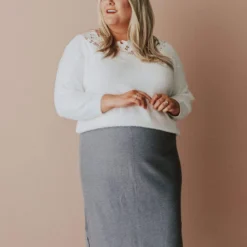 Vendor-unknown Plus Size Patty Sweater Skirt Grey 14 Vendor-unknown Plus Size Patty Sweater Skirt Grey
