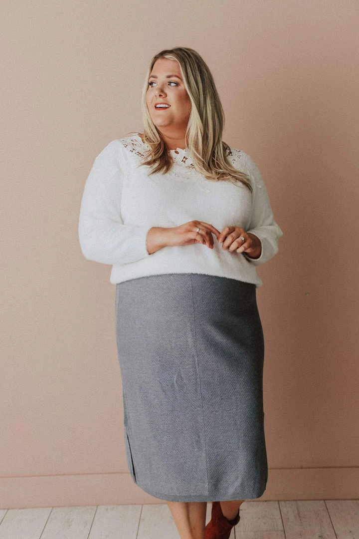 Vendor-unknown Plus Size Patty Sweater Skirt Grey 6 Vendor-unknown Plus Size Patty Sweater Skirt Grey