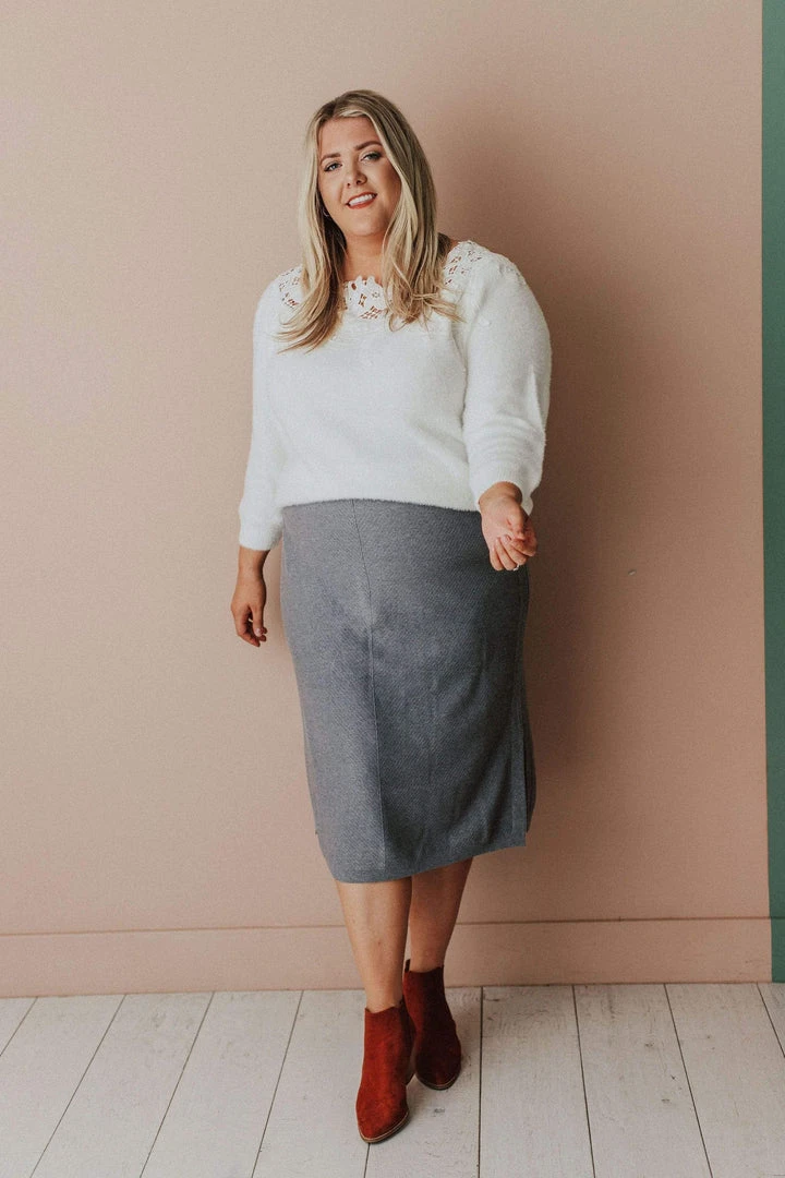 Vendor-unknown Plus Size Patty Sweater Skirt Grey 4 Vendor-unknown Plus Size Patty Sweater Skirt Grey