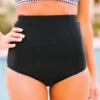 Lucy Avenue Plus Size Beach Bum High Waisted Bottom Black
