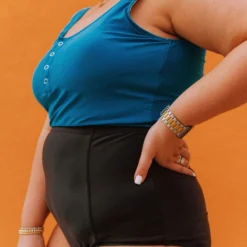 Lucy Avenue Plus Size Beach Bum High Waisted Bottom Black