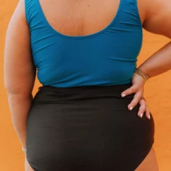 Lucy Avenue Plus Size Beach Bum High Waisted Bottom Black