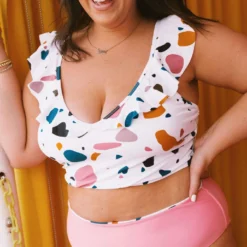 Lucy Avenue Breezy Reversible Mid Rise Bottom Flamingo And Utopia Swim