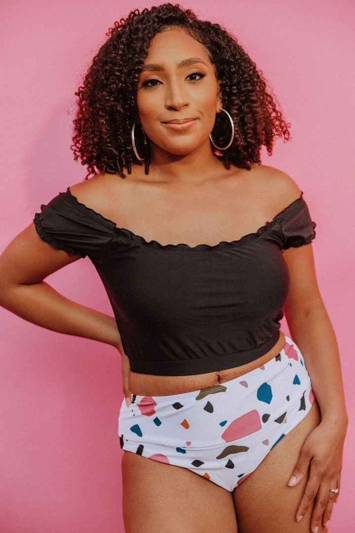 Lucy Avenue Destin Off The Shoulder Top Black Swim 6 Lucy Avenue Destin Off The Shoulder Top Black Swim