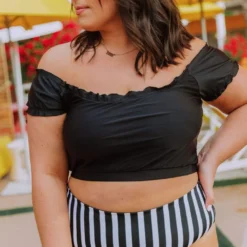 Lucy Avenue Destin Off The Shoulder Top Black Swim 31 Lucy Avenue Destin Off The Shoulder Top Black Swim