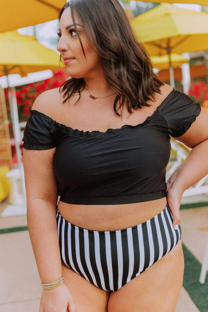 Lucy Avenue Destin Off The Shoulder Top Black Swim 15 Lucy Avenue Destin Off The Shoulder Top Black Swim