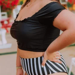 Lucy Avenue Destin Off The Shoulder Top Black Swim 24 Lucy Avenue Destin Off The Shoulder Top Black Swim