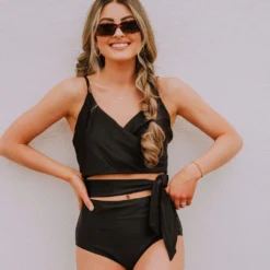 Lucy Avenue Swim Puerto Rico Cutout One Piece Black