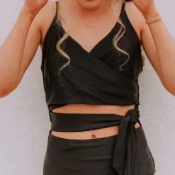 Lucy Avenue Swim Puerto Rico Cutout One Piece Black