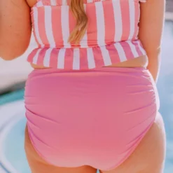 Lucy Avenue Rouched Mid Rise Swim Bottoms Kauai