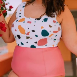 Lucy Avenue Swim Sun Kissed High Rise Bottom Flamingo