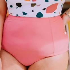 Lucy Avenue Swim Sun Kissed High Rise Bottom Flamingo