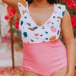 Lucy Avenue Swim Sun Kissed High Rise Bottom Flamingo