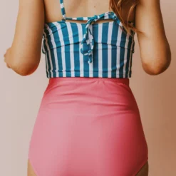 Lucy Avenue Swim Sun Kissed High Rise Bottom Flamingo