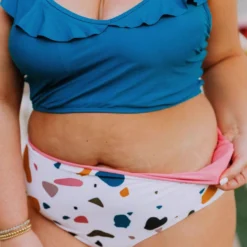 Lucy Avenue Tulum Ruffle Top Lagoon