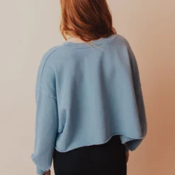 Vendor-unknown Caspian Cropped Sweatshirt Blue Tops