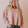 Vendor-unknown Tops Caspian Cropped Sweatshirt Dusty Peach